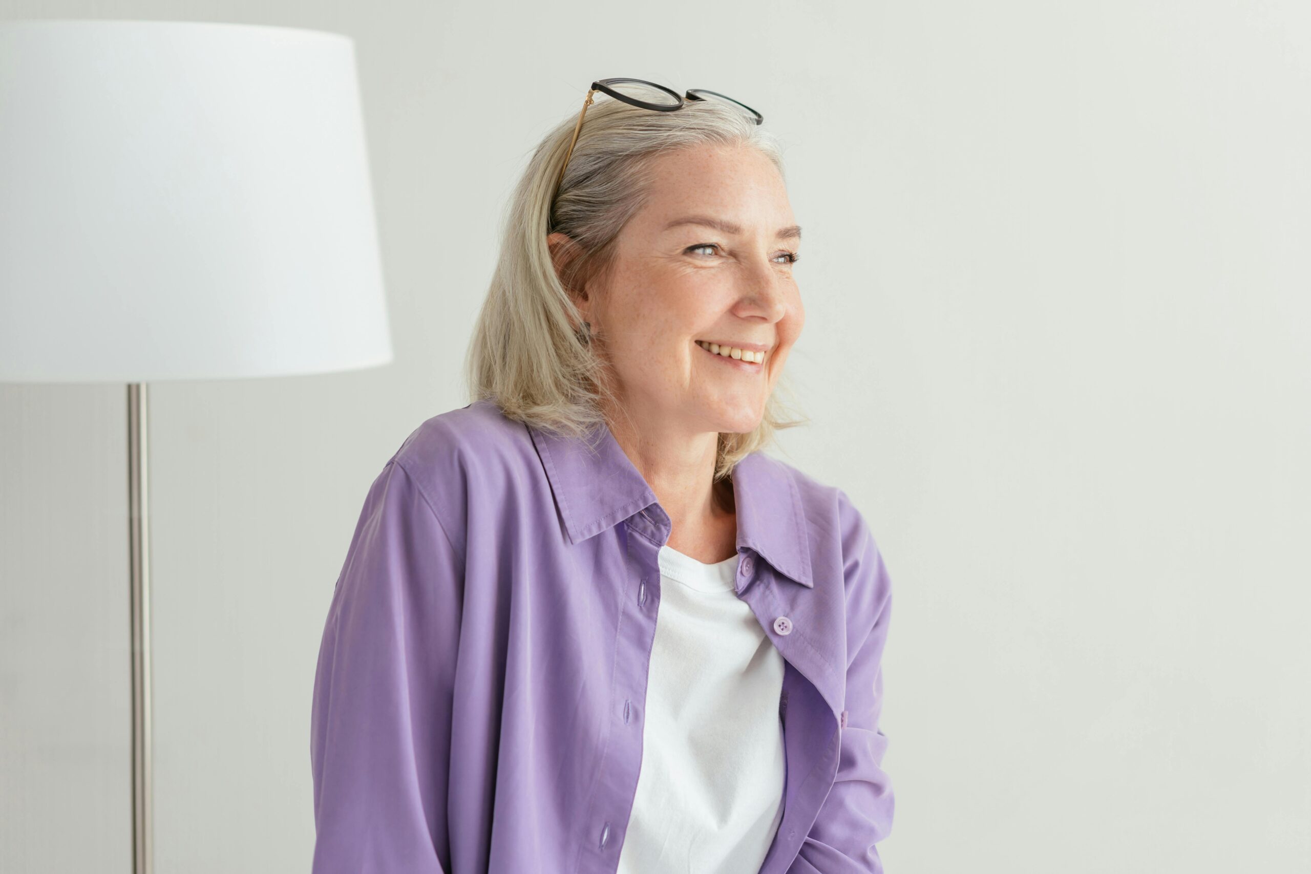 older woman smiling